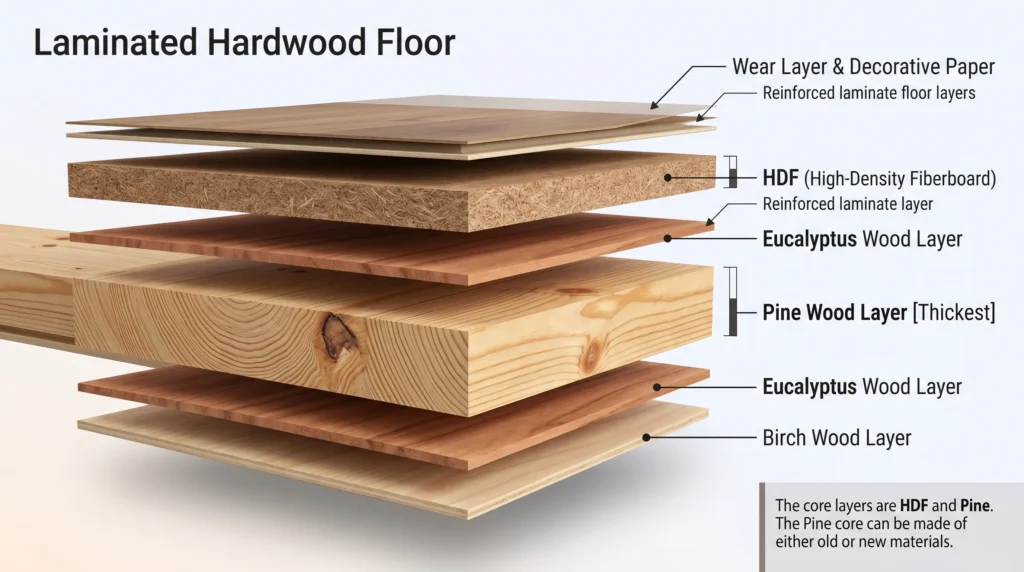 Laminated Hardwood Floor Structure